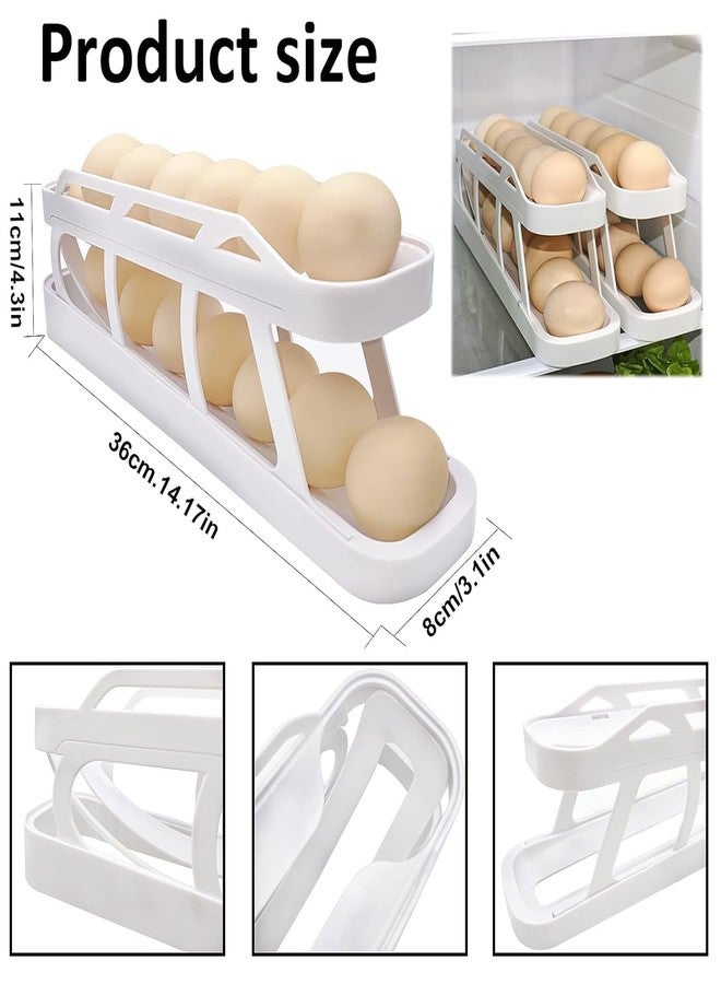 Portible حامل بيض محمول للثلاجة، موزع بيض متحرك، منظم تخزين بيض أوتوماتيكي موفر للمساحة للثلاجة وخزانة المطبخ (قطعة واحدة) - Image 2